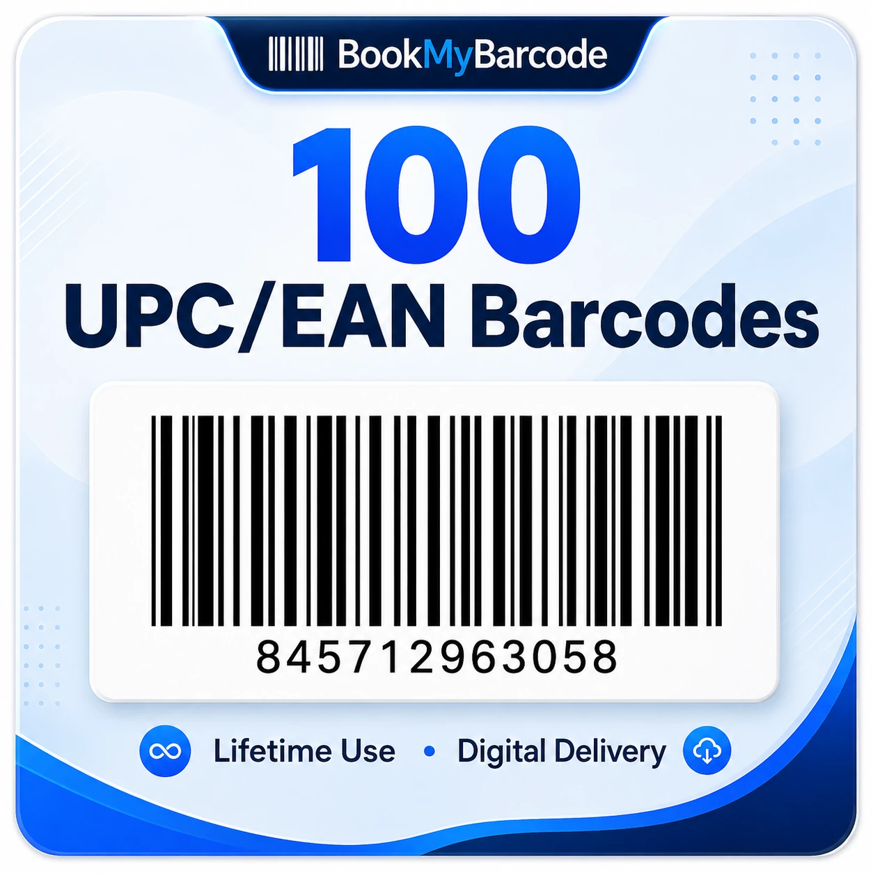 100 UPC EAN Barcode Package by BookMyBarcode