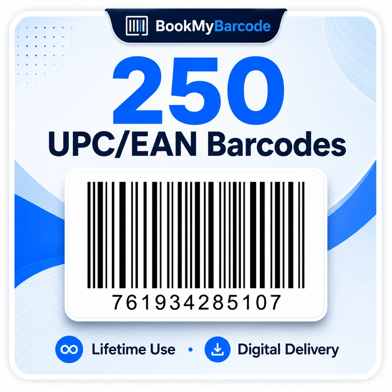 250 UPC EAN Barcode Package by BookMyBarcode