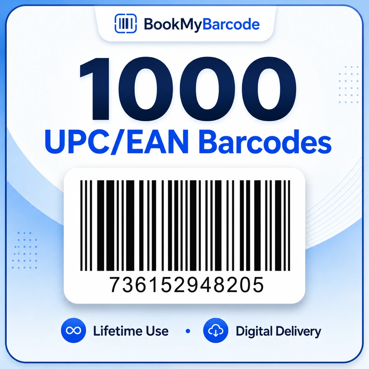 1000 UPC EAN Barcode Package by BookMyBarcode