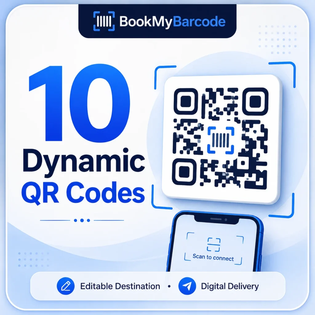 10 Dynamic QR Code Package With Editable Details To Display Text/PDF or URL Redirect