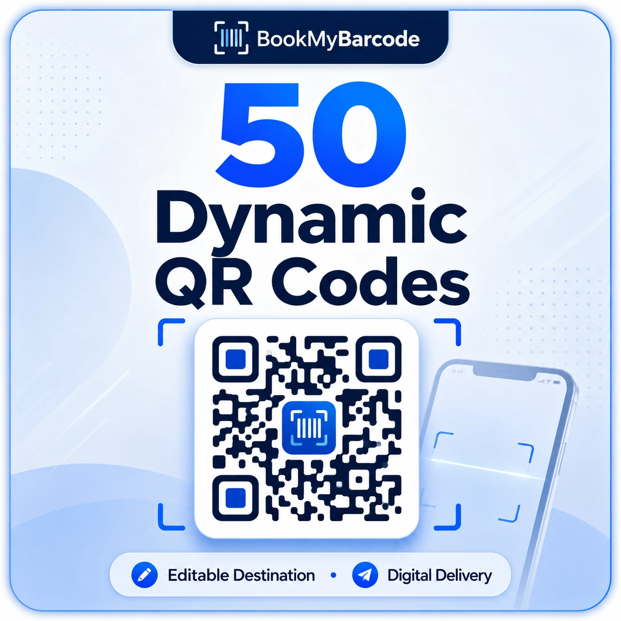 50 Dynamic QR Code Package by BookMyBarcode