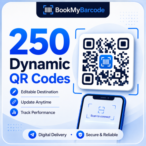 250 Dynamic QR Code Package With Editable Details To Display Text/PDF or URL Redirect